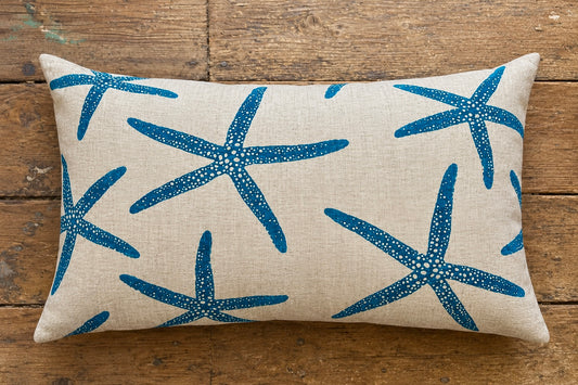 Sea Starry Cushion in Ink Blue - Rectangle in Ink Blue