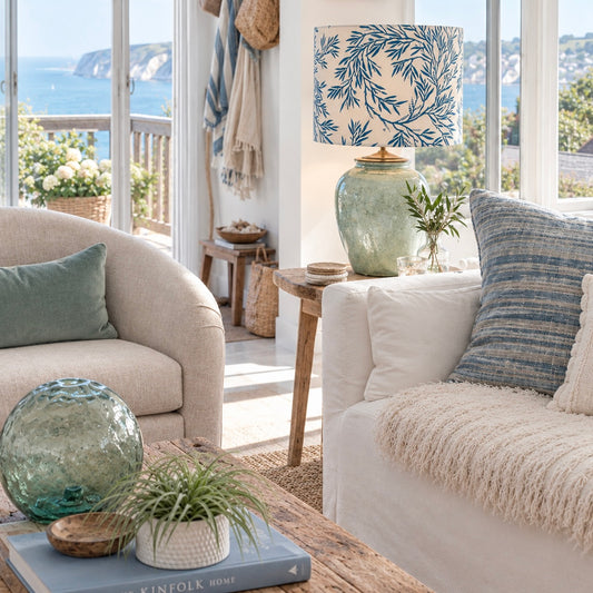 Sea Oak Lampshade in Ink Blue