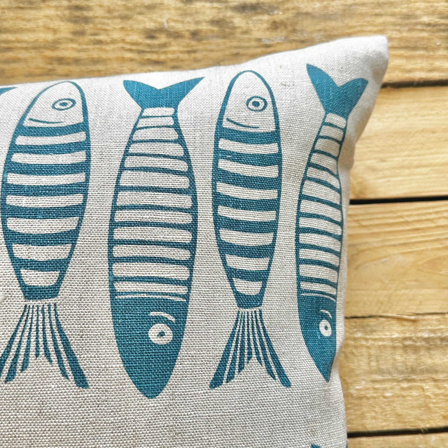 Lots of Sprats Cushion in Smoke Blue