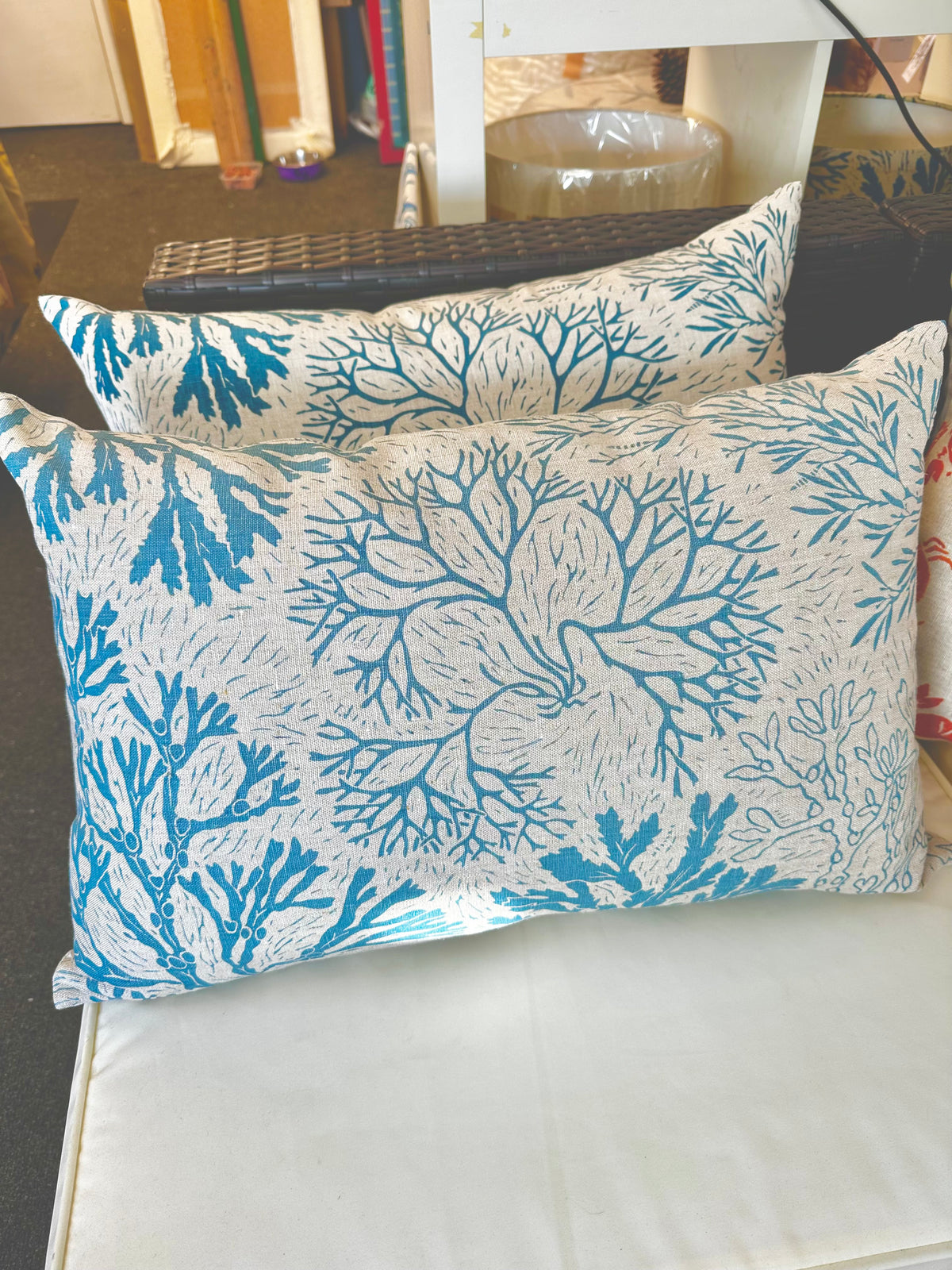 Seashore Cushion - Rectangle in Skye Blue
