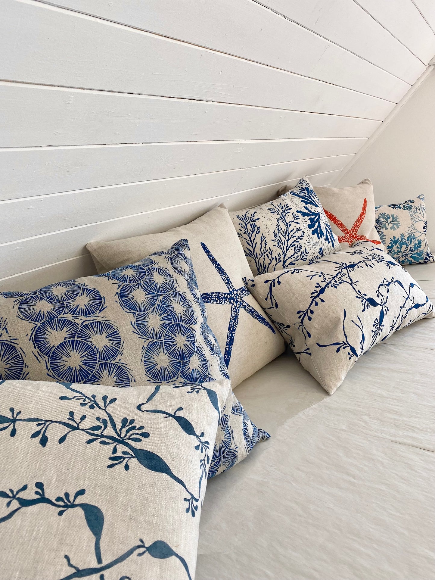 Seashore Cushion in Ink Blue