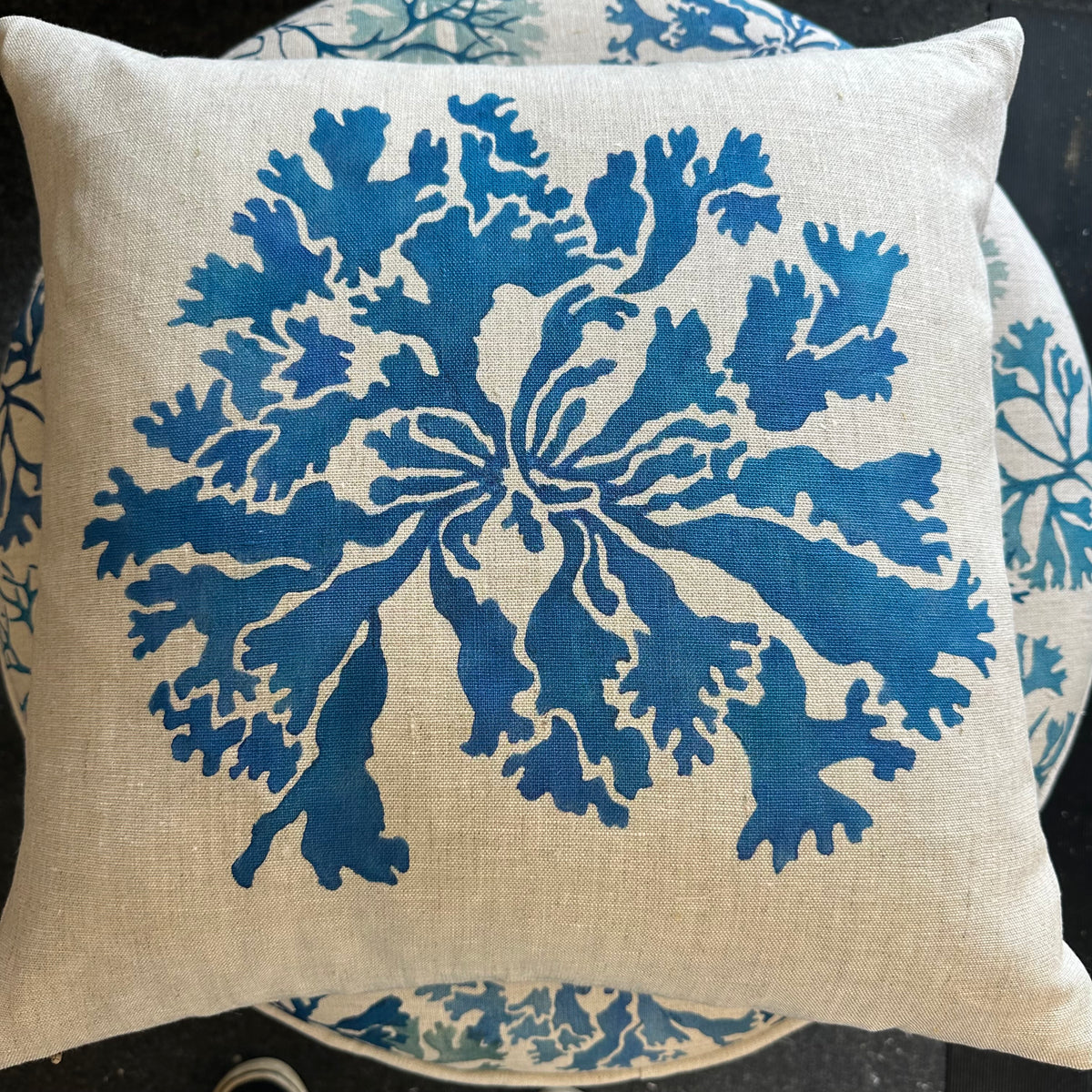 Carragheen Cushion in Marine Blue
