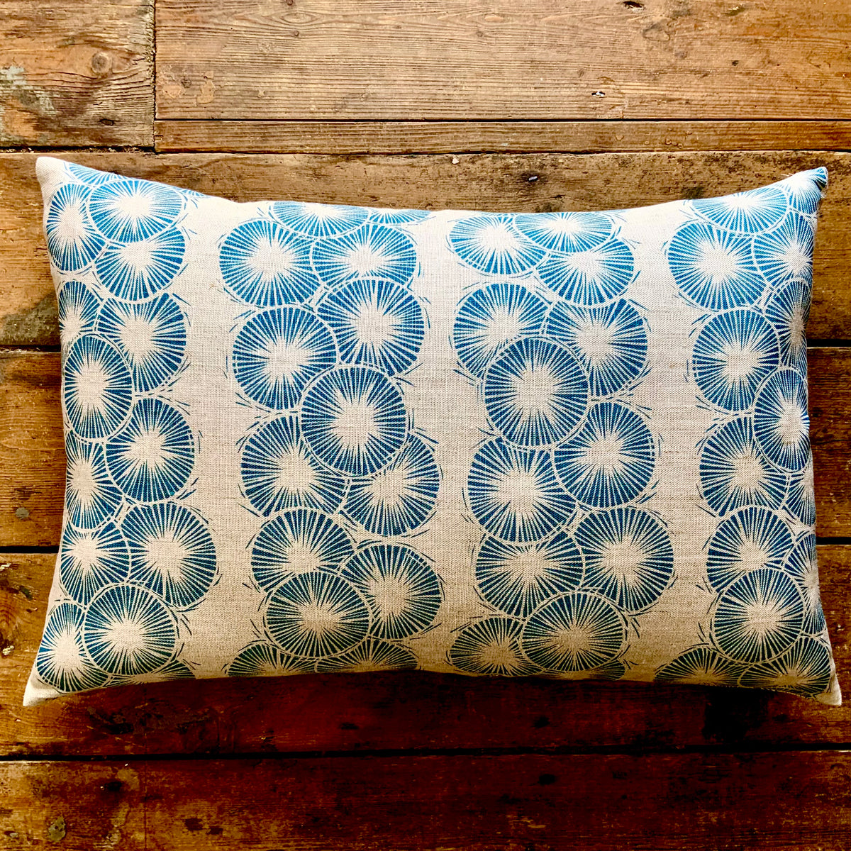 Sea Anemone Cushion - Rectangle in Smoke Blue
