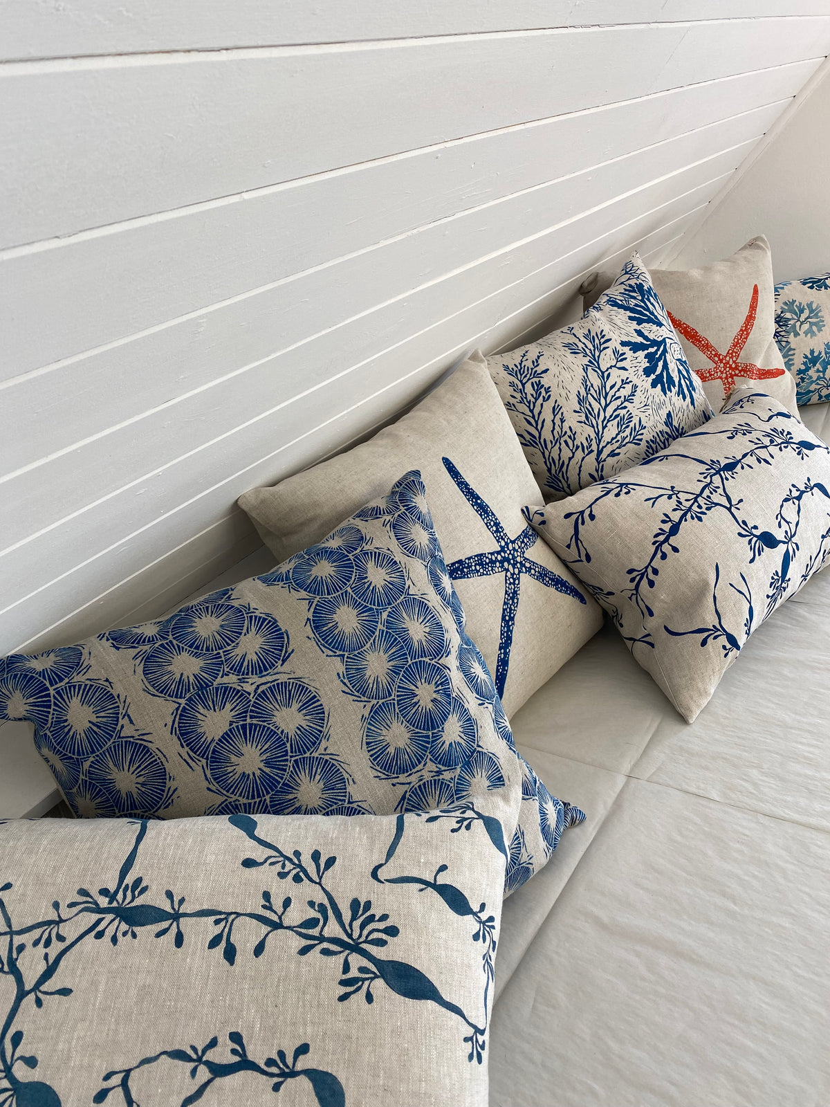 Knotted Wrack Tangled Cushion in Ink Blue- Rectangle