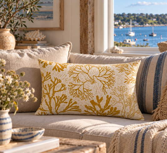 Seashore Cushion - Rectangle in Mustard