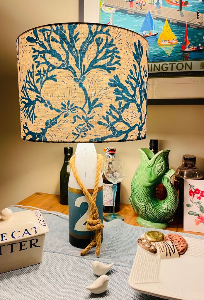 Seashore Lampshade in Ink Blue