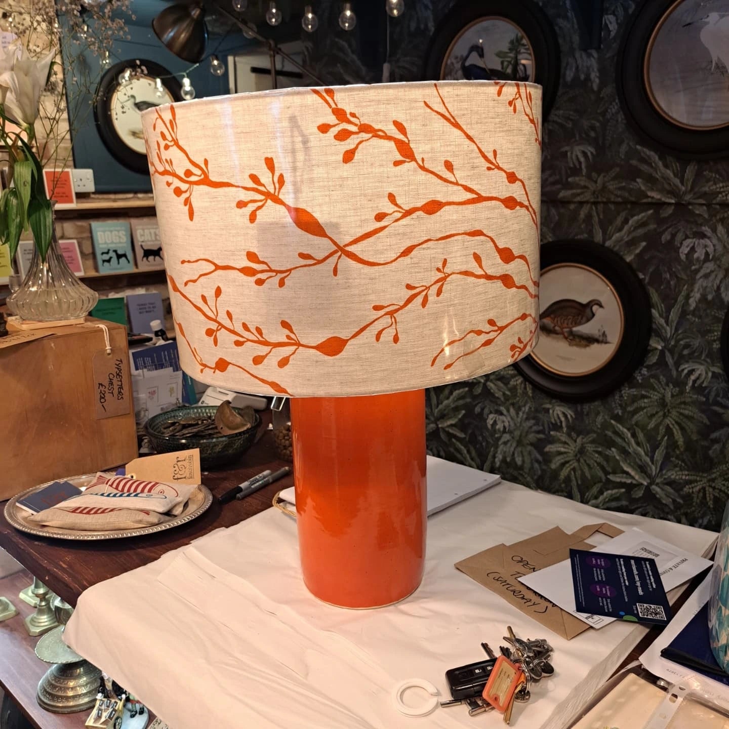 Knotted Wrack Lampshade in Orange